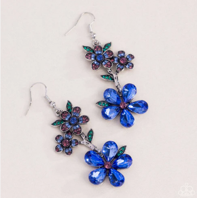 Breathtaking Bloom - Blue Earrings