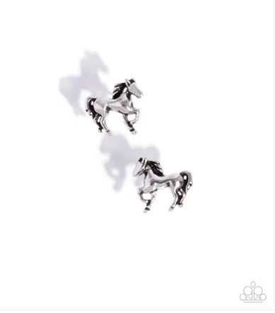 Stallion Selfie - Silver ♥ Post Earrings