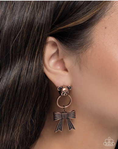 Bear in Mind - Copper ♥ Post Earrings