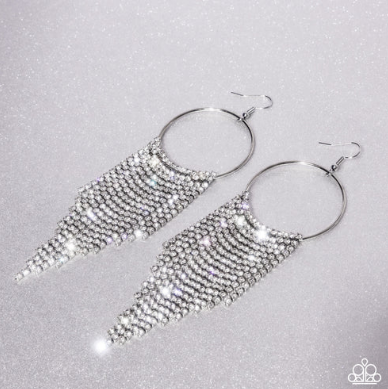 Streamlined Shimmer - White ♥ Earrings