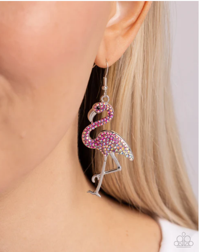 Flamingo Flourish - Pink ♥ Earrings