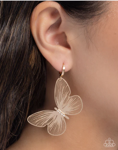 Fluttering Folk - Gold ♥ Earrings