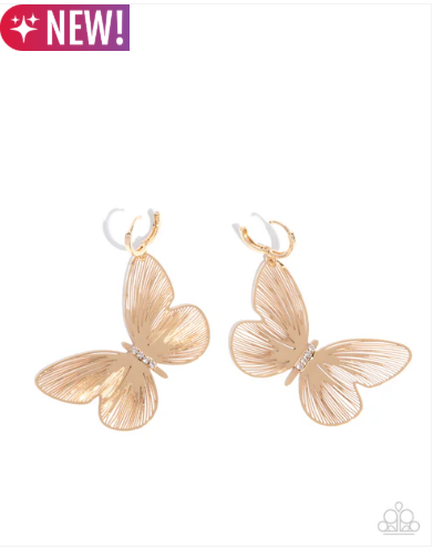 Fluttering Folk - Gold ♥ Earrings