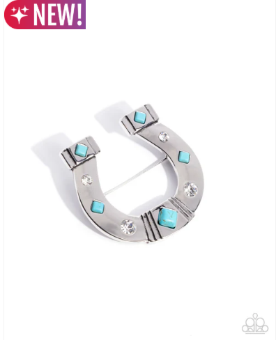Horseshoe Horizon - Blue ♥ Brooch