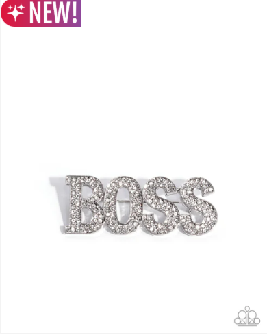 Blingy Boss - White ♥ Brooch