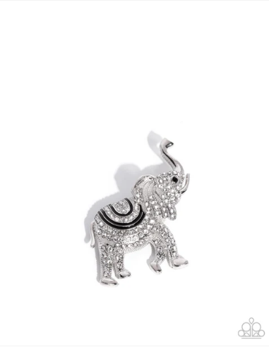 Elephant Embrace - Black ♥ Brooch