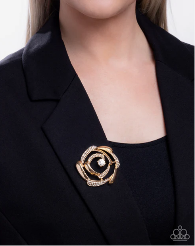 Singing Spirals - Gold ♥ Brooch