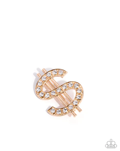Raking in the Bling - Gold ♥ Brooch