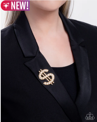 Raking in the Bling - Gold ♥ Brooch