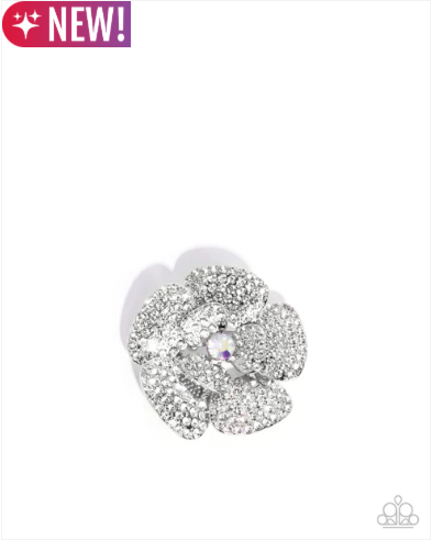 Festive Flourish - White ♥ Brooch