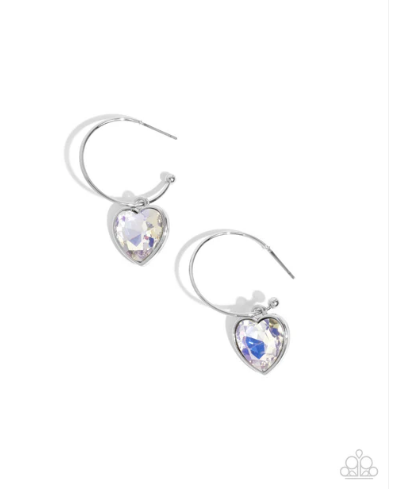 Diamond of the Night - White ♥ Earrings