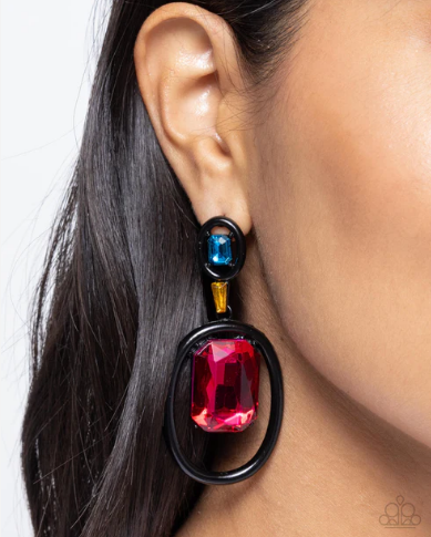 Dipped in Dazzle - Black ♥ Post Earrings