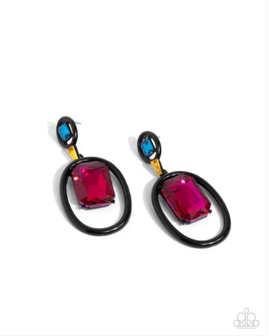 Dipped in Dazzle - Black ♥ Post Earrings